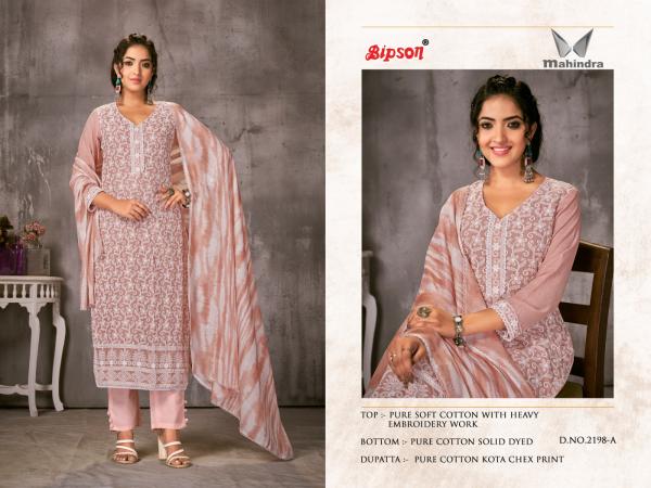 Bipson Mahindra 2198 Soft Cotton Embroidery Dress Material